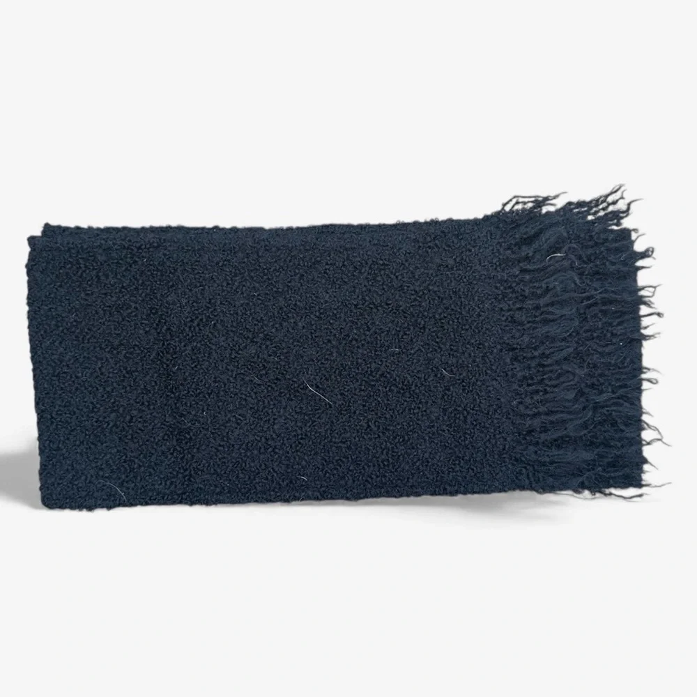 Irish Handcrafted Wool Blend Textured Black Scarf 60% Wool